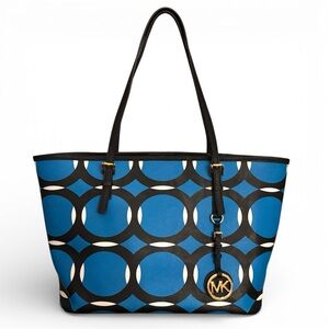 Michael Kors Jet Set Deco Blue Tote Bag